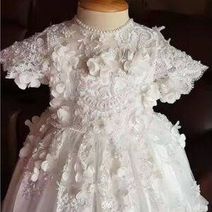 Baptism / Christening Luxury custom made appliqué dress | 12 M
